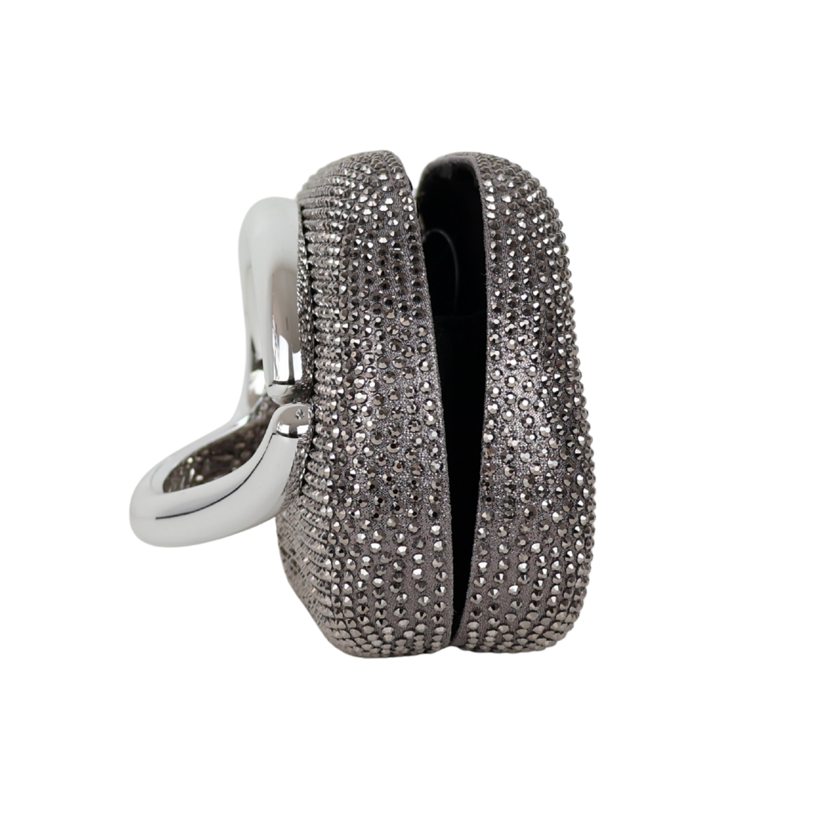 Bolsa Festa Clutch Strass Prata Grafite