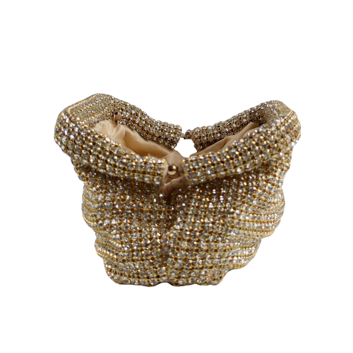Bolsa Festa Clutch Strass Dourado Claro