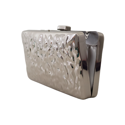 Bolsa de Festa Clutch Metalizada Prateada