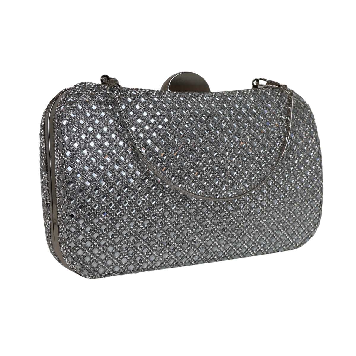 Bolsa Festa Clutch Strass Prata