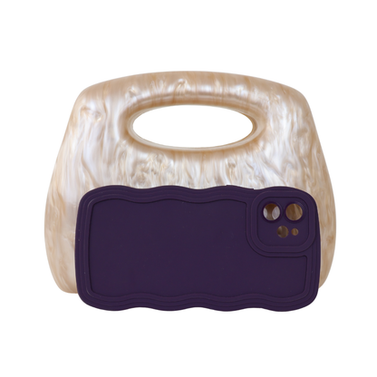 Bolsa de Mão Clutch Festa Acrílico Bege