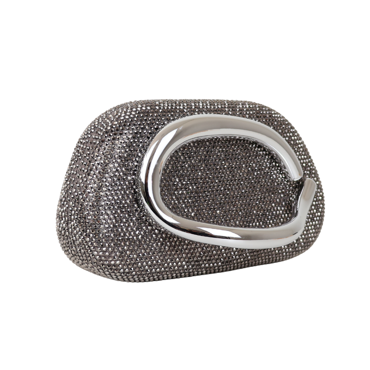 Bolsa Festa Clutch Strass Prata Grafite