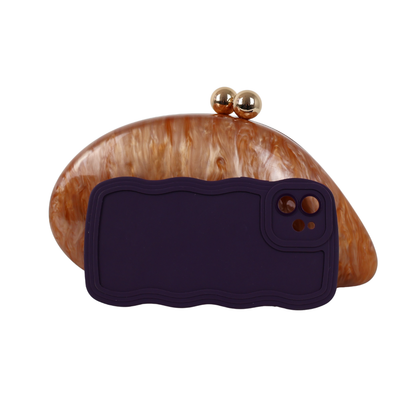 Bolsa de Festa Clutch Acrílico Perolada Terracota