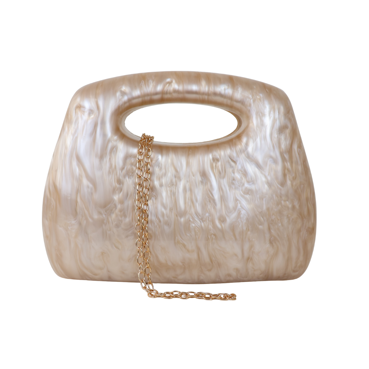 Bolsa de Mão Clutch Festa Acrílico Bege