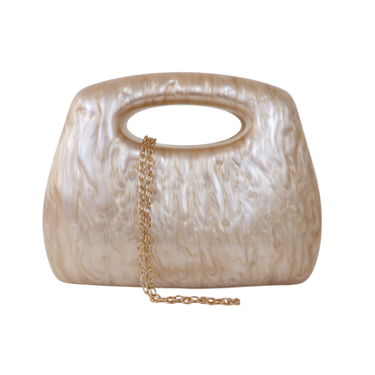 Bolsa de Mão Clutch Festa Acrílico Bege
