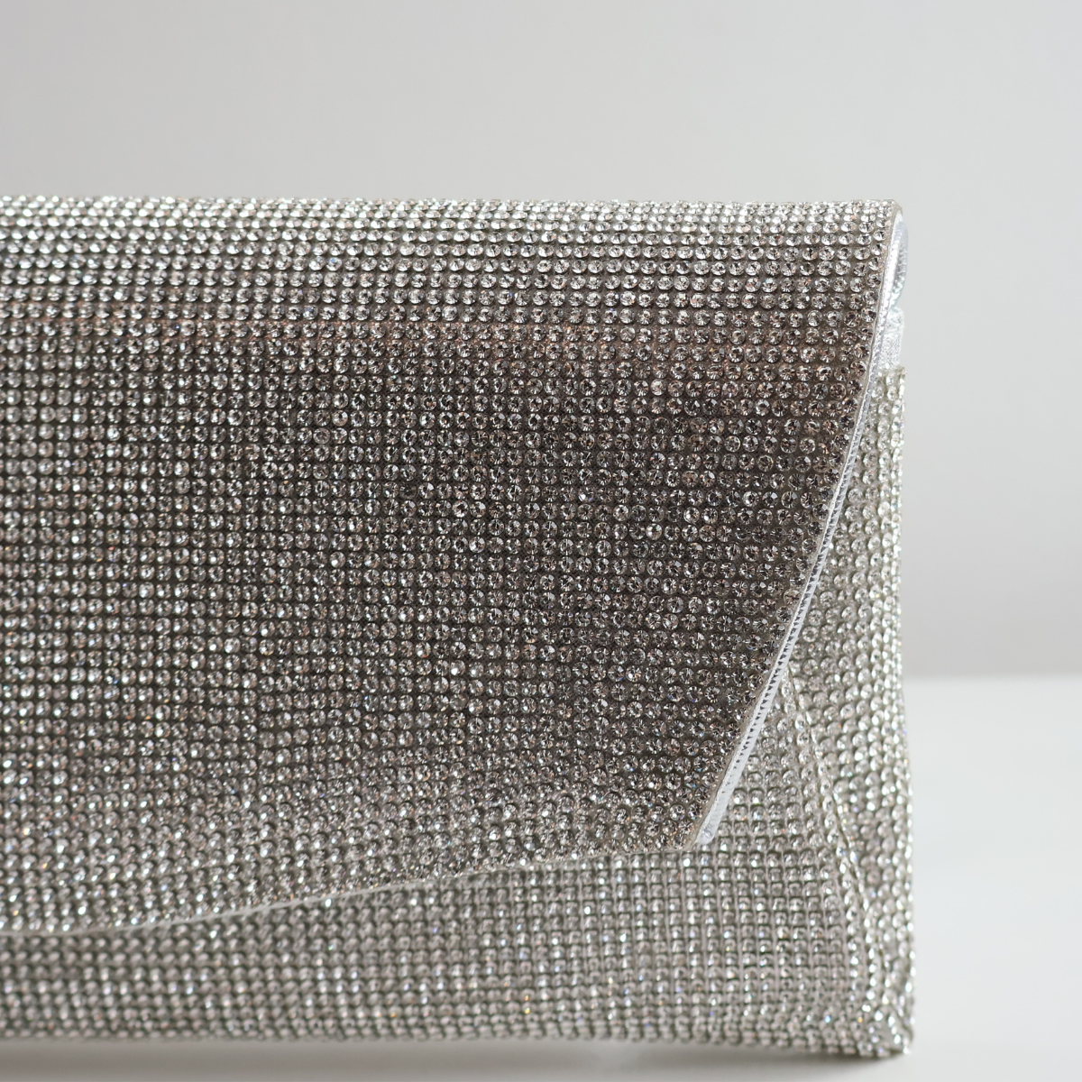 Bolsa Carteira de Festa Clutch Strass Prata