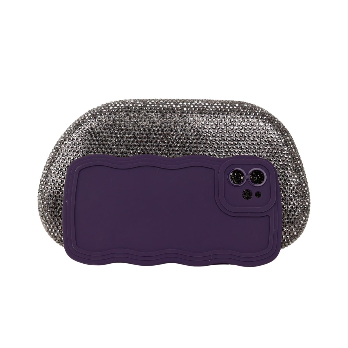 Bolsa Festa Clutch Strass Prata Grafite