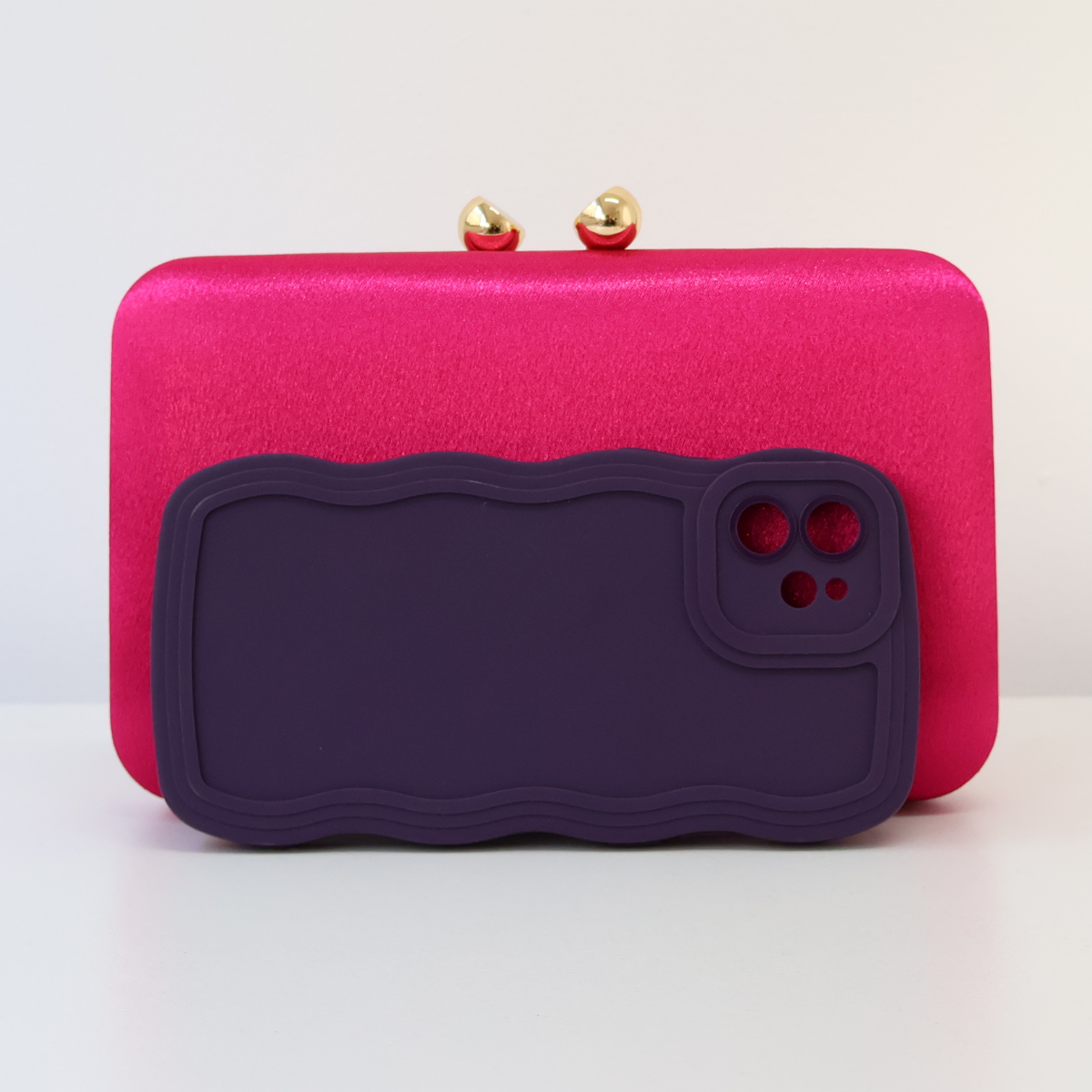 Bolsa Clutch Festa Cetim Rosa