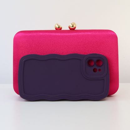Bolsa Clutch Festa Cetim Rosa