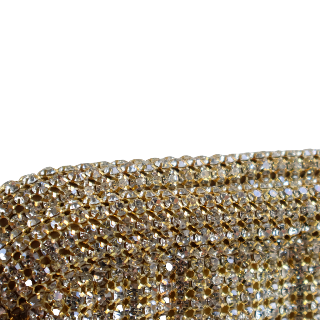 Bolsa Festa Clutch Strass Dourado Claro