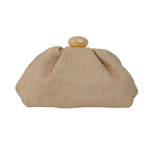 Bolsa Festa Pouch Palha Bege Claro