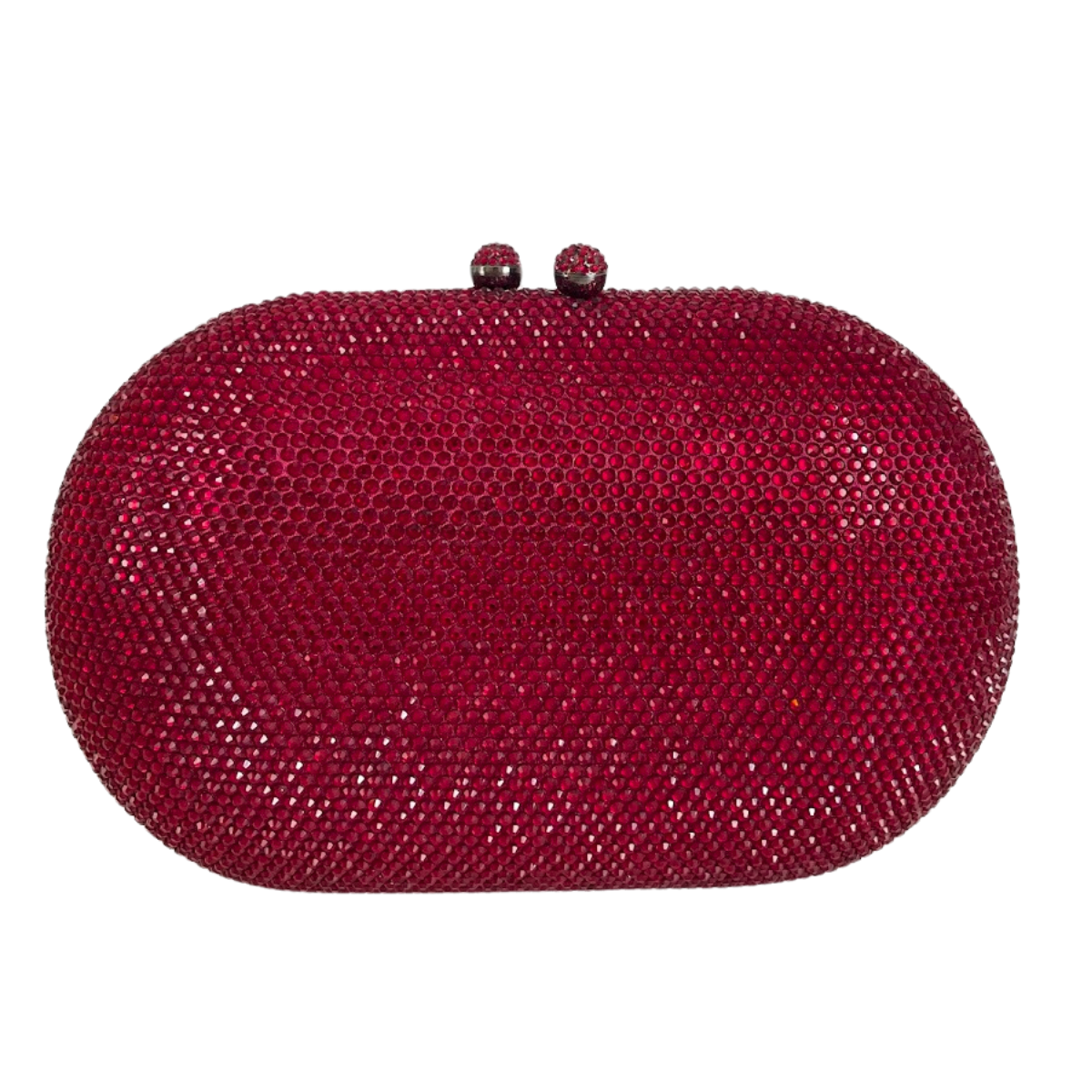 Bolsa Festa Clutch Pedraria Strass Oval Vermelha