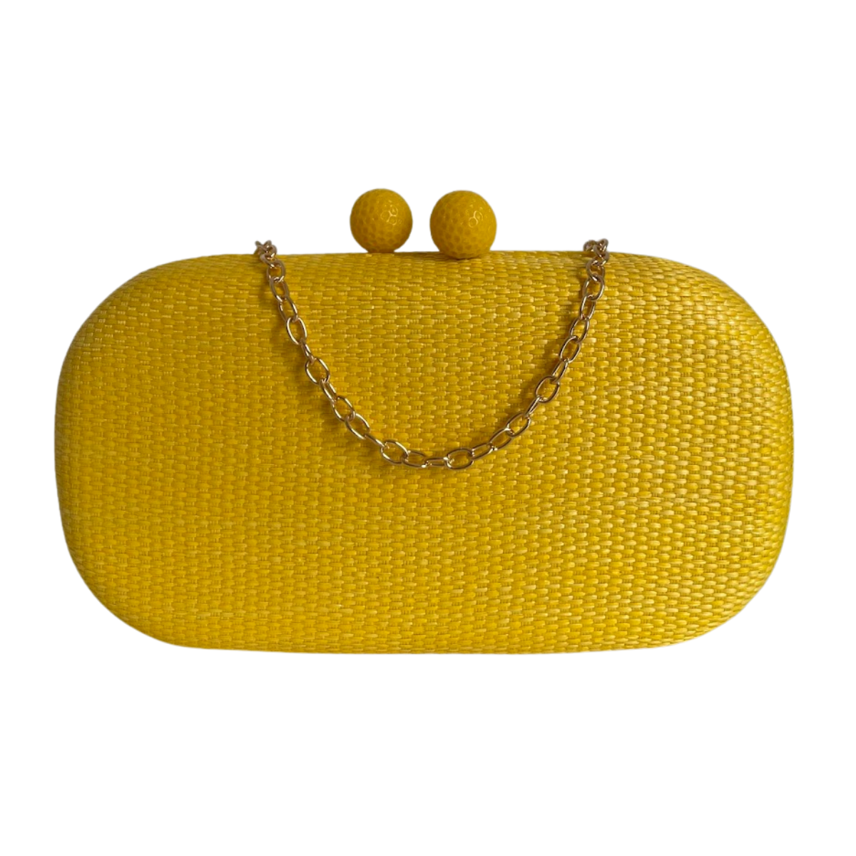 Bolsa de Festa Clutch Oval Palha Amarelo