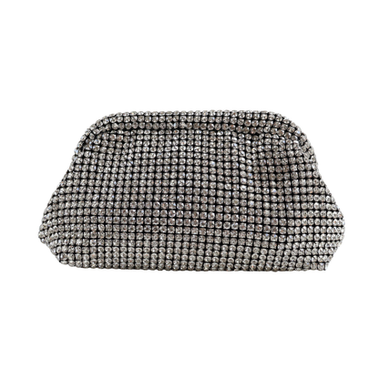 Bolsa Festa Clutch Preto com Strass Translúcido