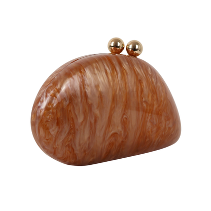 Bolsa de Festa Clutch Acrílico Perolada Terracota