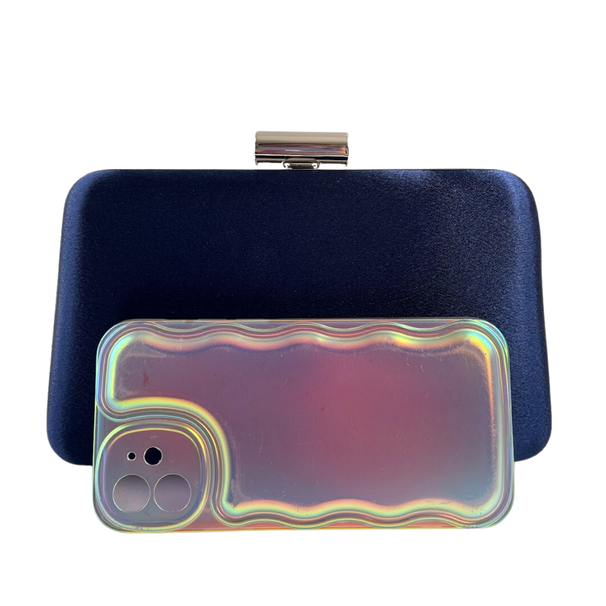 Bolsa Festa Clutch Tecido Acetinado Azul - ReUse