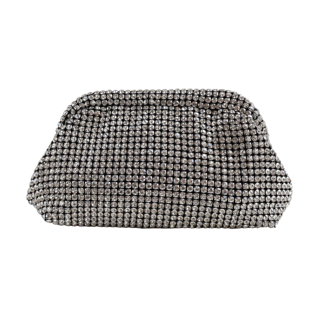 Bolsa Festa Clutch Preto com Strass Translúcido