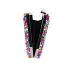 Bolsa de Festa Clutch Pedraria Colorida - Metal Prata
