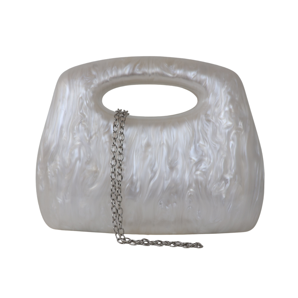 Bolsa de Mão Clutch Festa Acrílico Off White