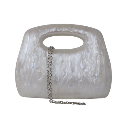 Bolsa de Mão Clutch Festa Acrílico Off White