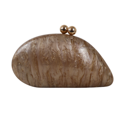 Bolsa de Festa Clutch Acrílico Perolada Marrom