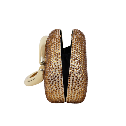 Bolsa Festa Clutch Strass Dourada