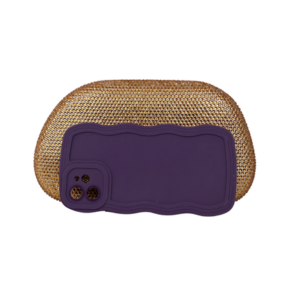 Bolsa Festa Clutch Strass Dourada