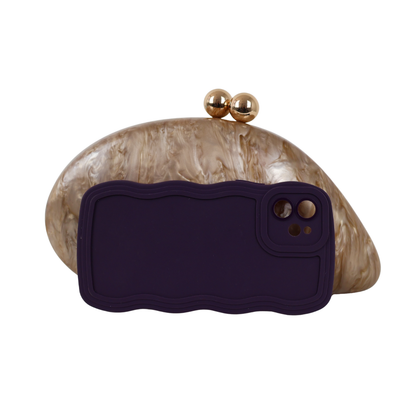 Bolsa de Festa Clutch Acrílico Perolada Marrom