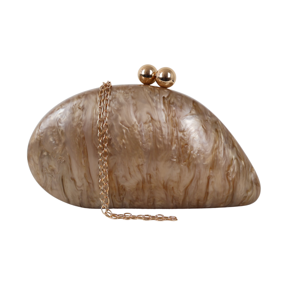 Bolsa de Festa Clutch Acrílico Perolada Marrom