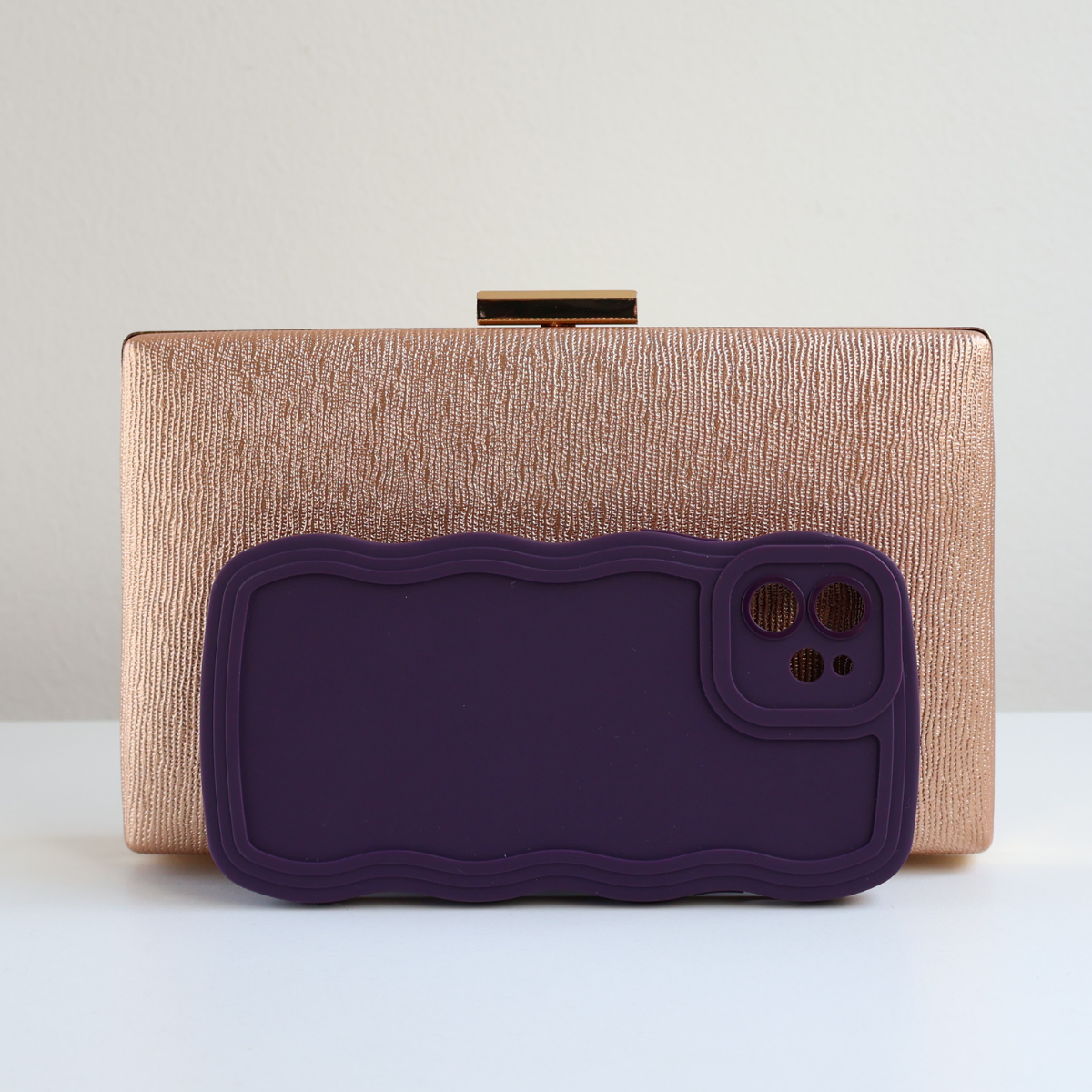 Bolsa de Festa Clutch Rosê Gold