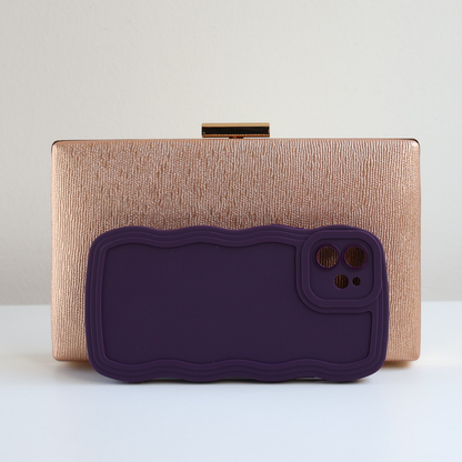 Bolsa de Festa Clutch Rosê Gold