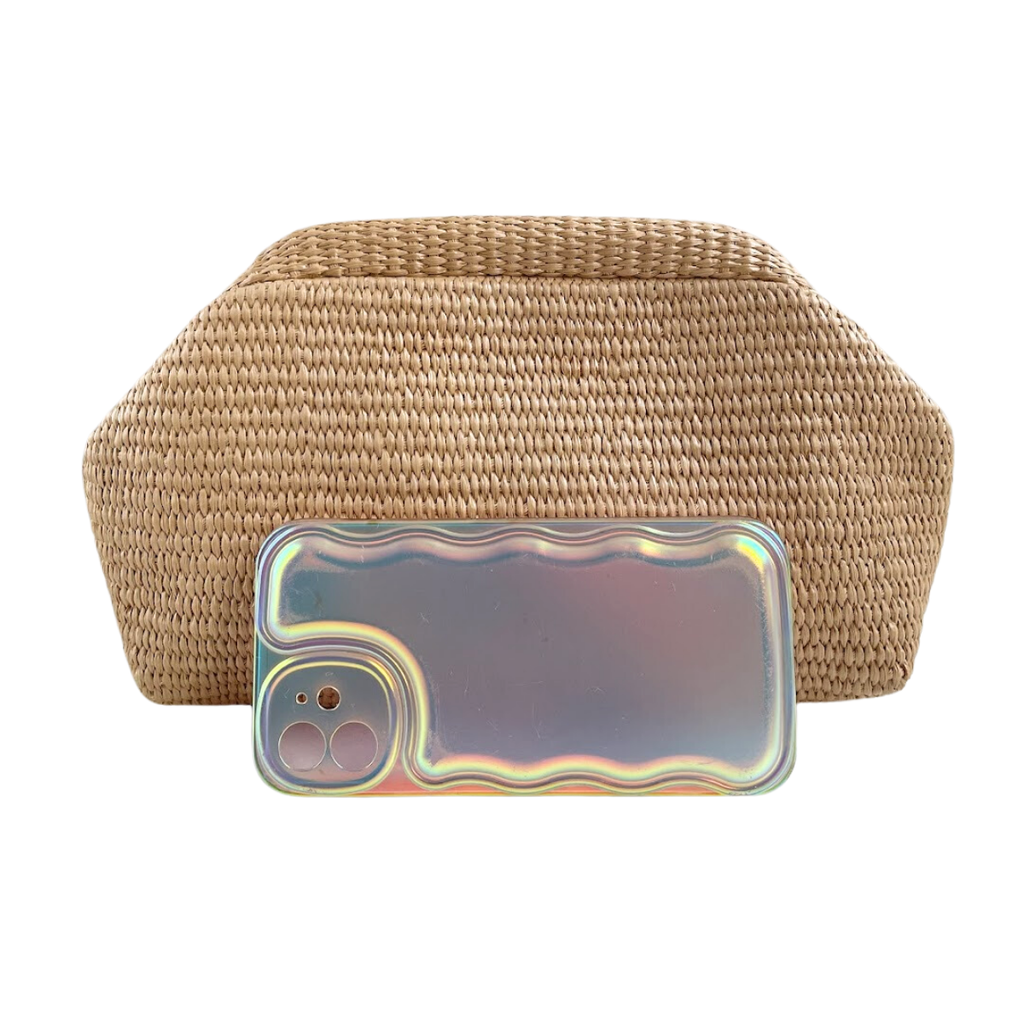 Bolsa Pouch Festa Clutch Palha Bege