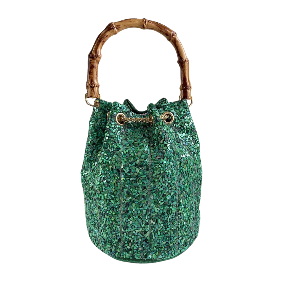 Bolsa Festa Clutch Pouch Pedraria Verde