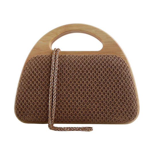 Bolsa de Mão Clutch Festa Palha Marrom