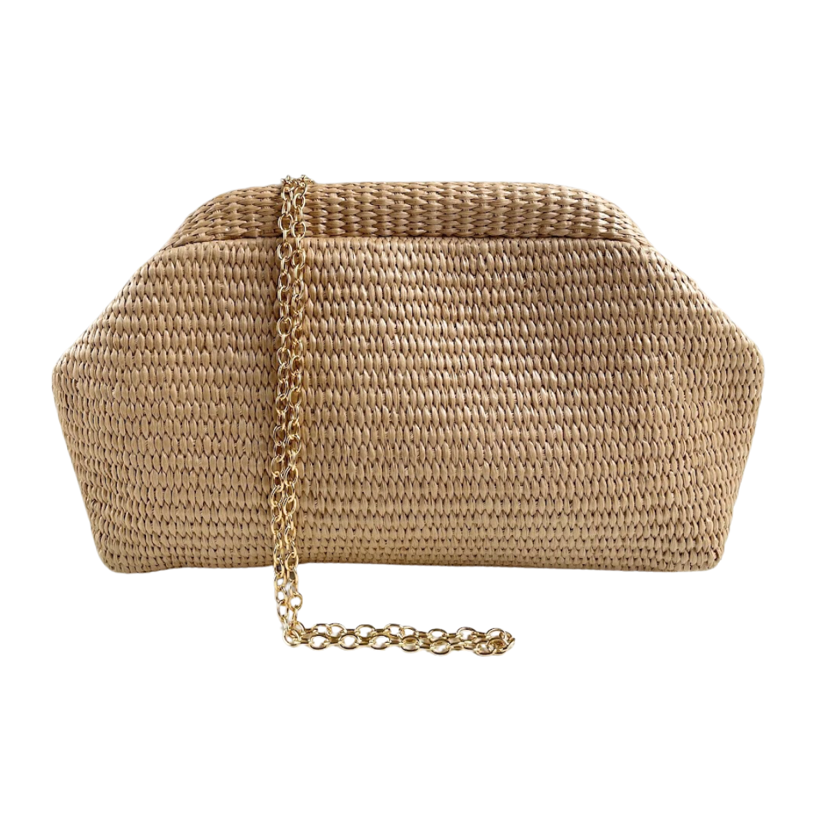 Bolsa Pouch Festa Clutch Palha Bege