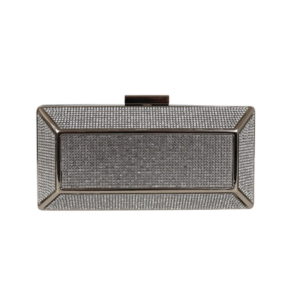 Bolsa Festa Clutch Pedraria Strass Prata