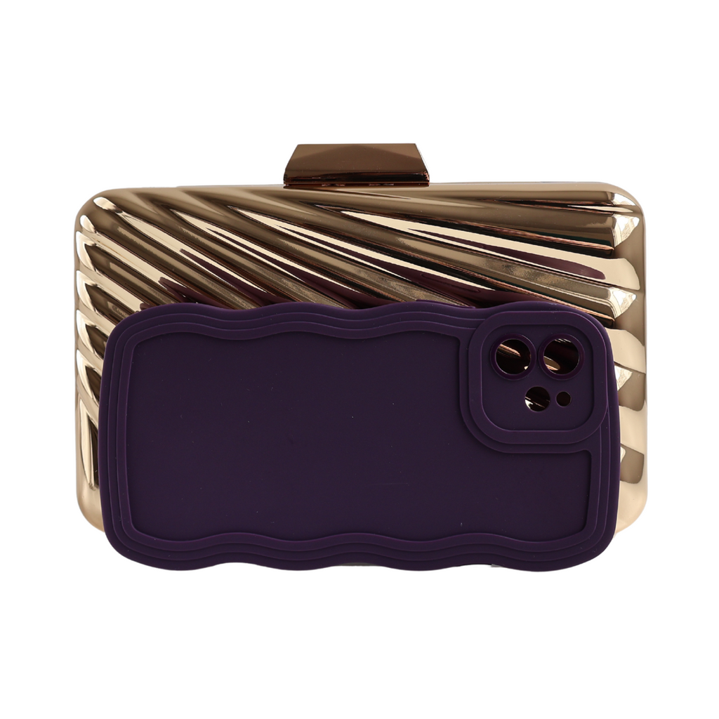 Bolsa de Festa Clutch Dourada Metalizada