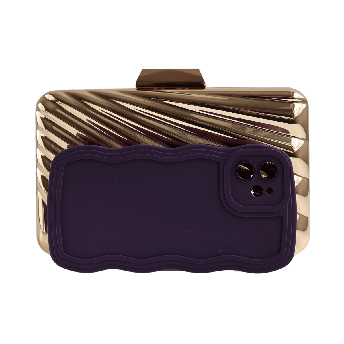 Bolsa de Festa Clutch Dourada Metalizada