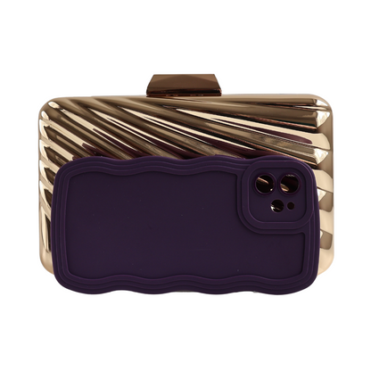 Bolsa de Festa Clutch Dourada Metalizada