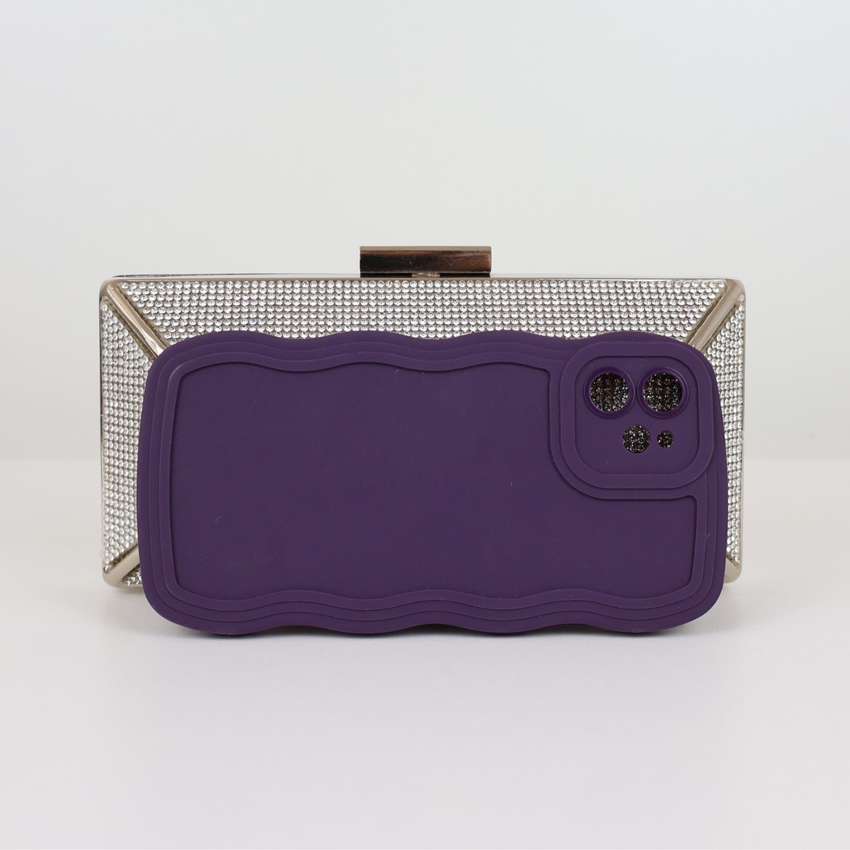 Bolsa Festa Clutch Pedraria Strass Prata
