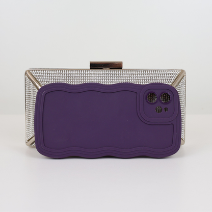 Bolsa Festa Clutch Pedraria Strass Prata