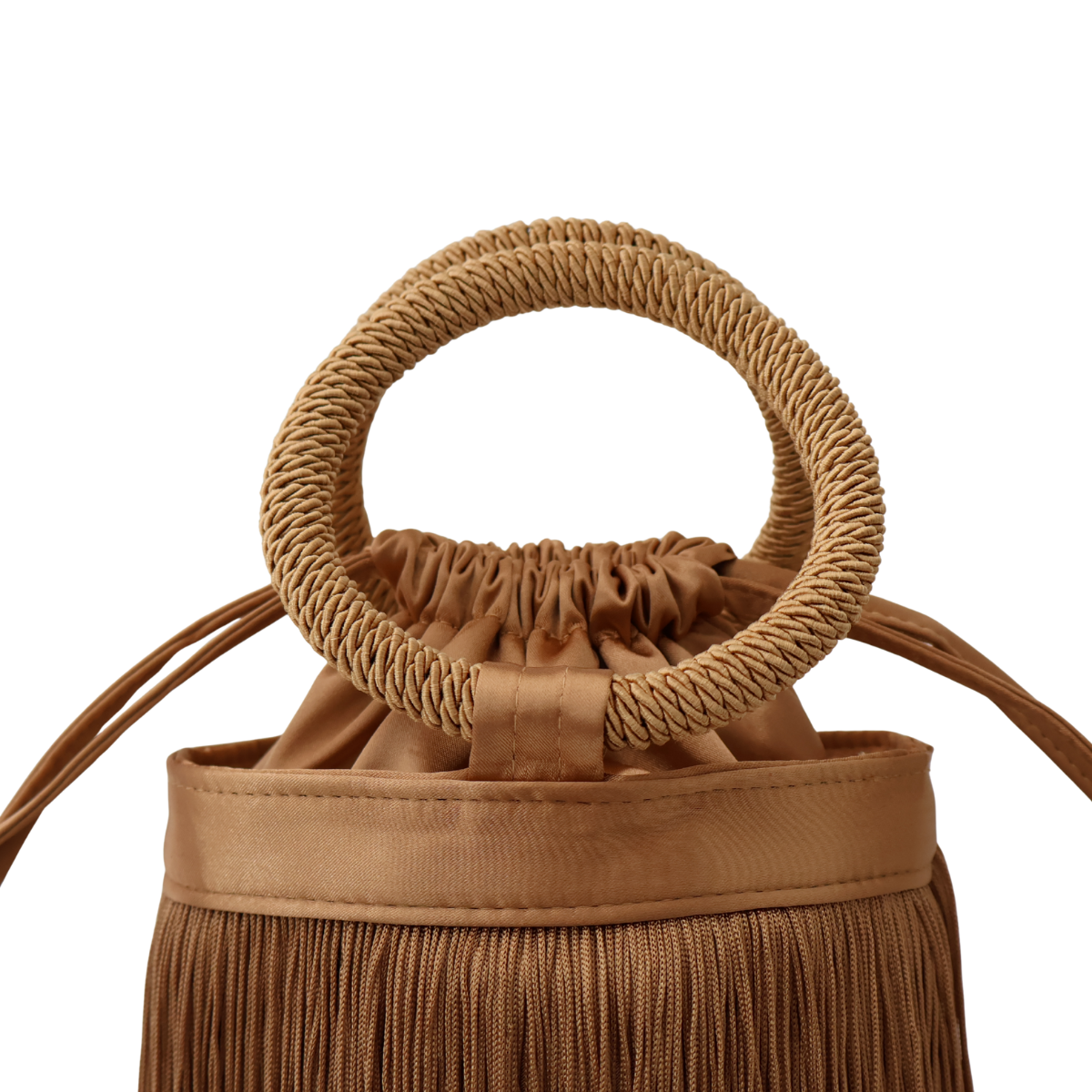 Bolsa de Mão Festa Franja Tassel Marrom