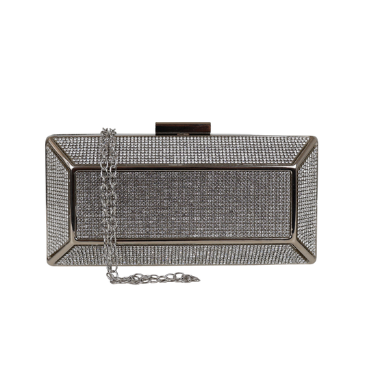 Bolsa Festa Clutch Pedraria Strass Prata