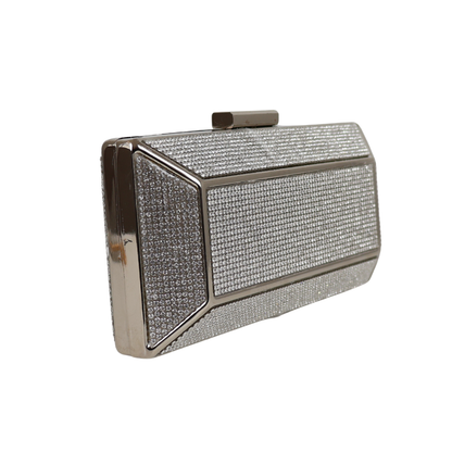 Bolsa Festa Clutch Pedraria Strass Prata