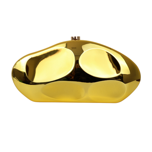 Bolsa de Festa Clutch Metalizada Dourada Amarelada