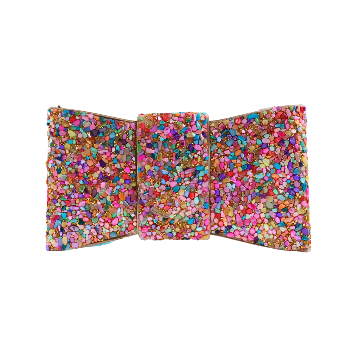 Bolsa Carteira de Festa Clutch Pedraria Colorida