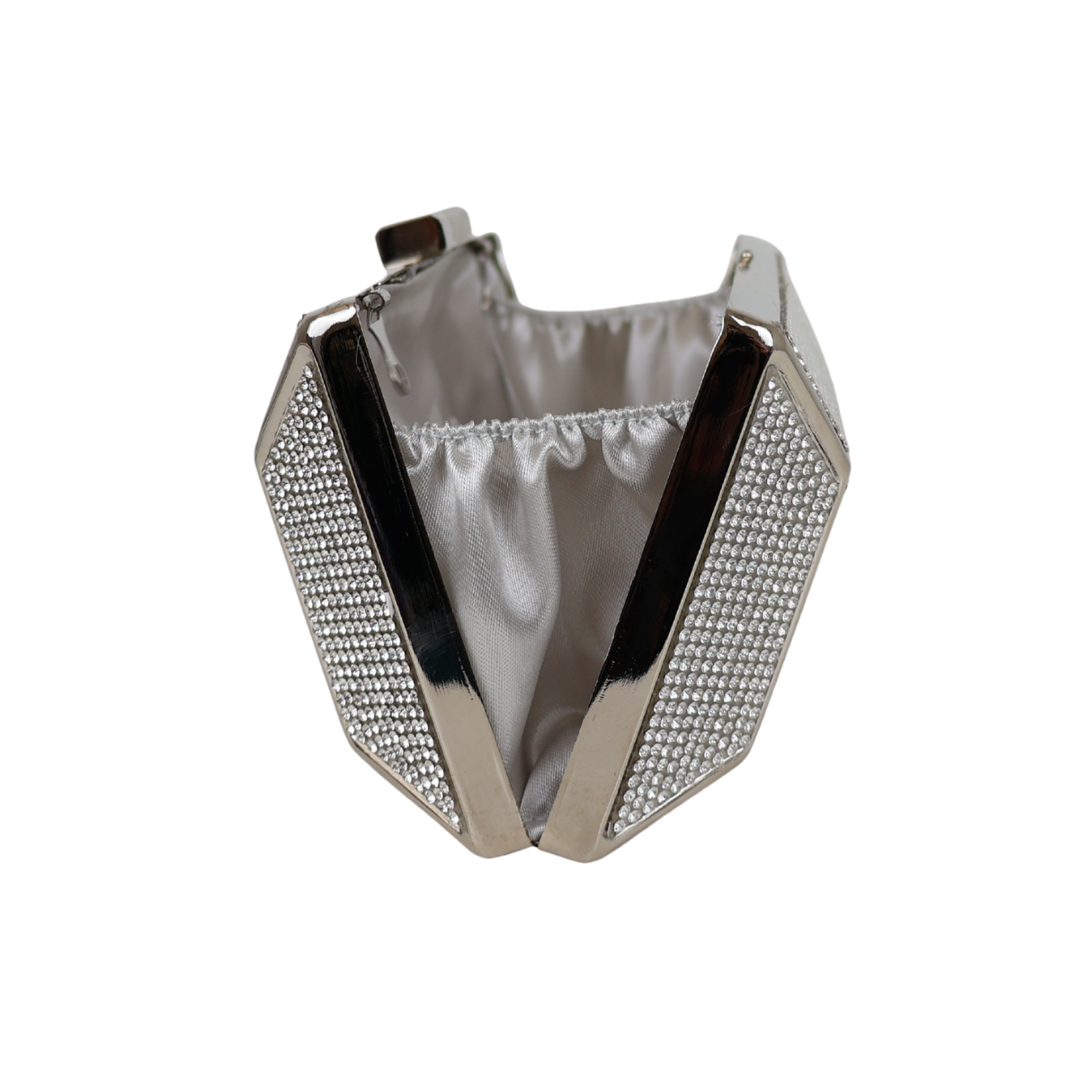 Bolsa Festa Clutch Pedraria Strass Prata