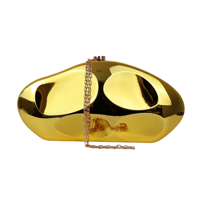 Bolsa de Festa Clutch Metalizada Dourada Amarelada