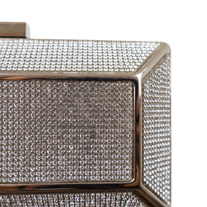 Bolsa Festa Clutch Pedraria Strass Prata