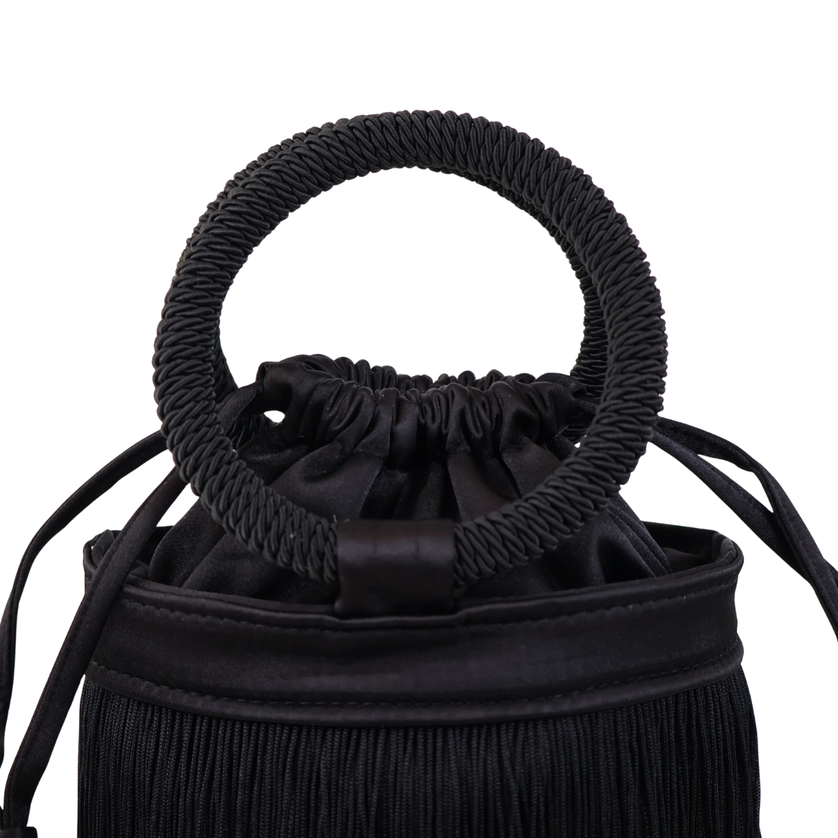 Bolsa de Mão Festa Franja Tassel Preta